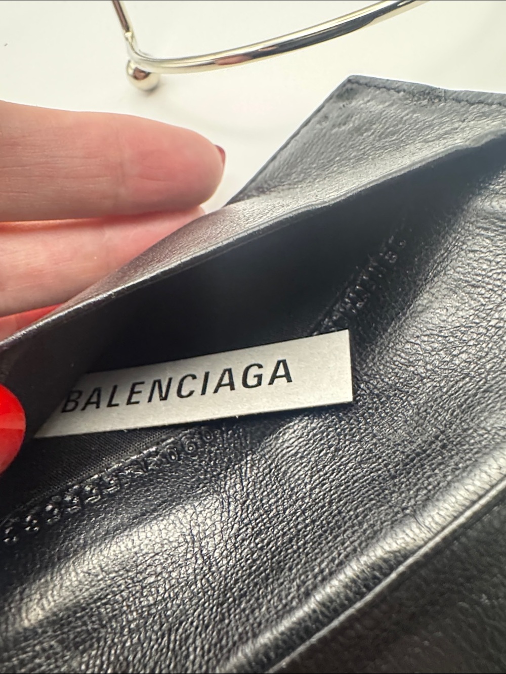 Balenciaga Black Textured Leather Key Wallet with Silver Logo - Picture 5 of 5